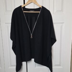 Chic Black Zip-Front Coverup